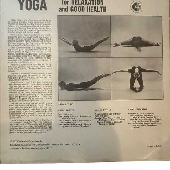 Yoga Instruction LP for Relaxation and Good Health (1971) w Illustrated Manual - Picture 2 of 6